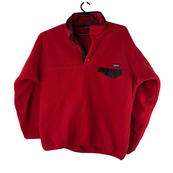 Patagonia Synchilla Snap-T Fleece Pullover Red Men's Size Large - Picture 2 of 7